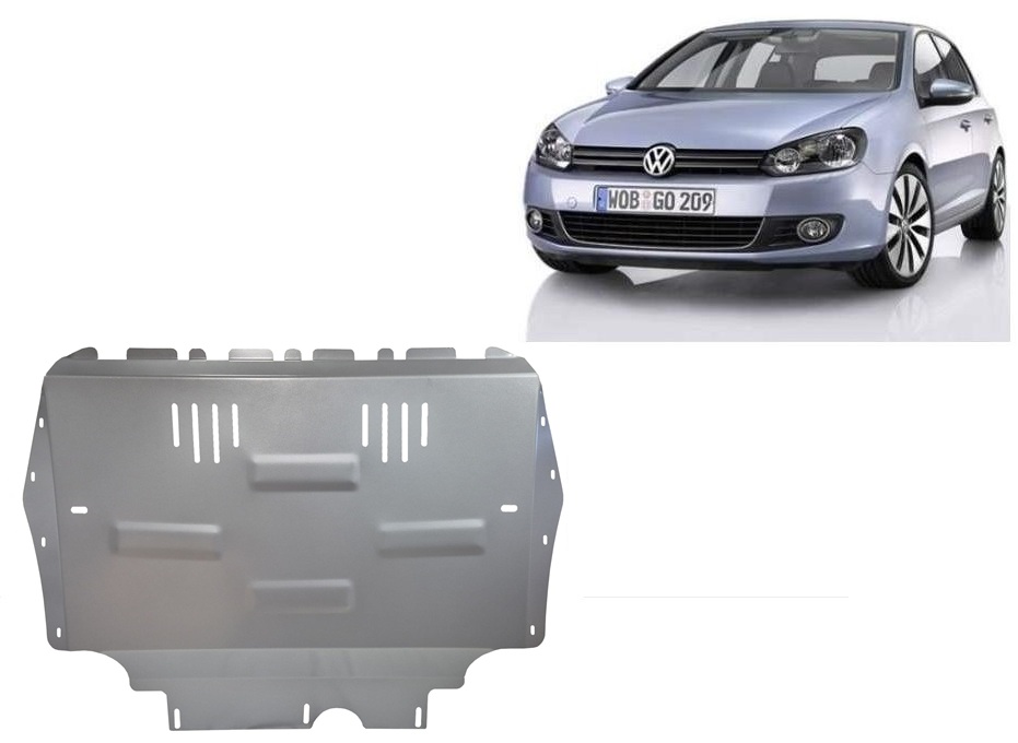 VW Golf 6 (2008-2012) Engine, Gearbox, Radiator Skid Plate - 3 mm Aluminum