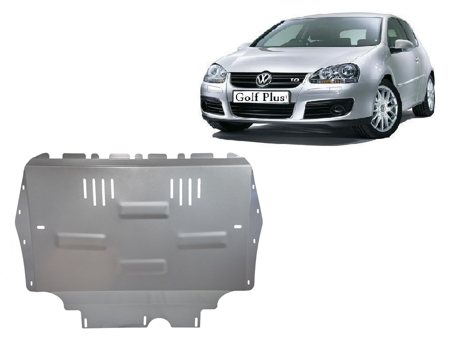 VW Golf Plus (2004-2010) Engine, Gearbox, Radiator Skid Plate - 3 mm Aluminum