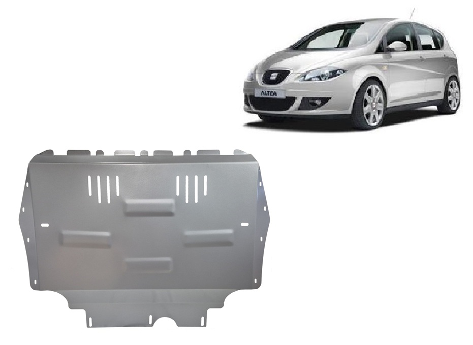 Seat Altea (2009-2012) Engine, Gearbox, Radiator Skid Plate - 3 mm Aluminum