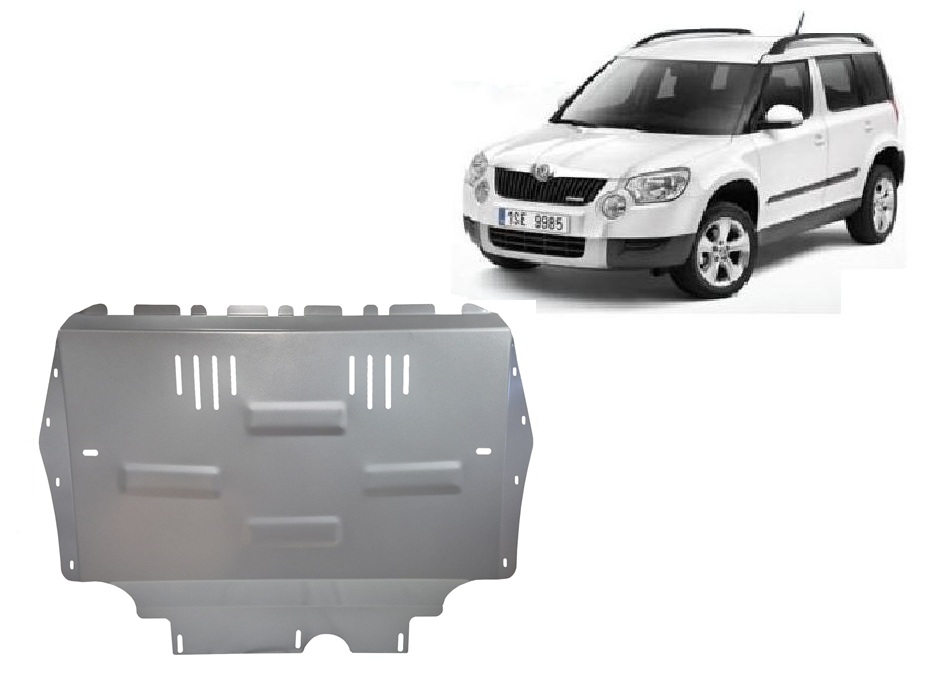Skoda Yeti (2009-2012) Engine, Gearbox, Radiator Skid Plate - 3 mm Aluminum