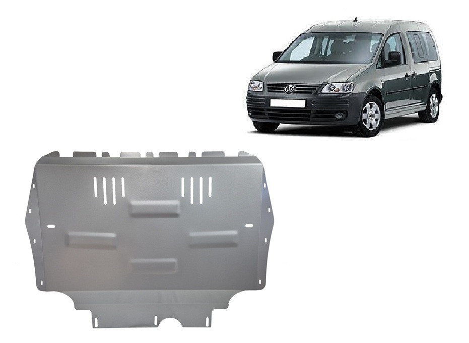 Volkswagen Caddy (2009-2012) Engine, Gearbox, Radiator Skid Plate - 3 mm Aluminum