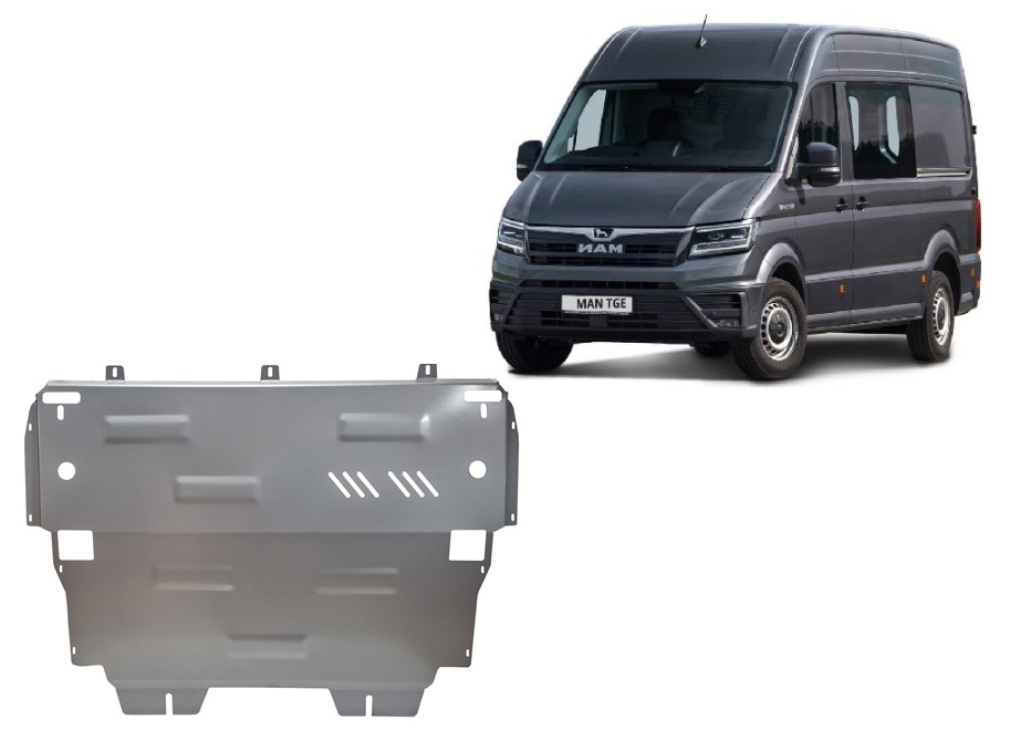 MAN Tge (2017-2026) Engine, Gearbox, Radiator Skid Plate - 3 mm Aluminum
