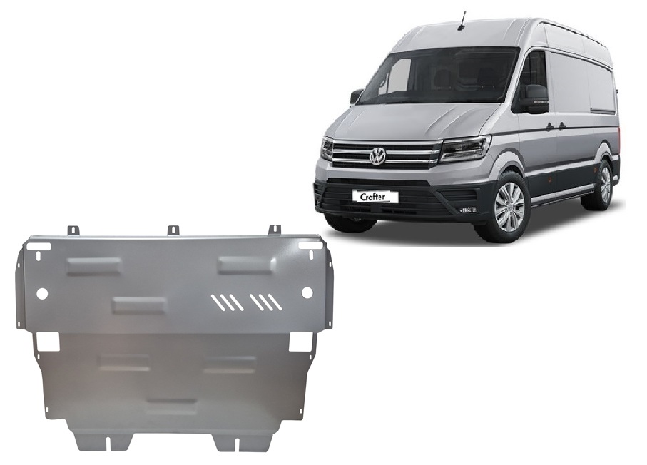 Vw Crafter (2017-2026) Engine, Gearbox, Radiator Skid Plate - 3 mm Aluminum