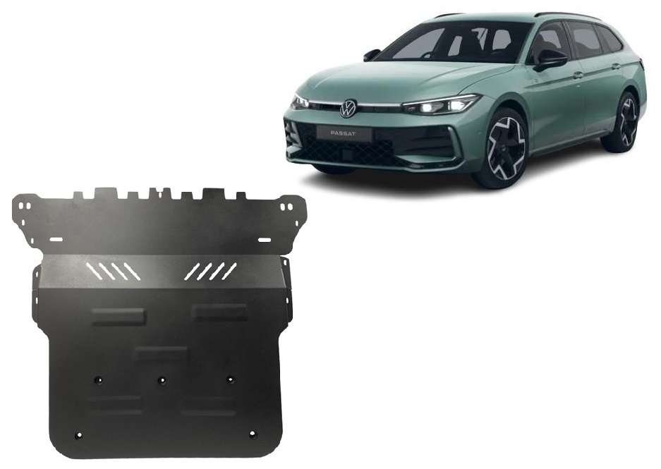 VW Passat (2024-2026) Electric Power Steering Gear, Engine, Gearbox, Radiator Skid Plate - 2 mm Steel