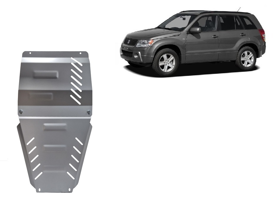 Suzuki Grand Vitara 2 (2005-2019) Gearbox, Transfer Case Skid Plate - 3 mm Aluminum