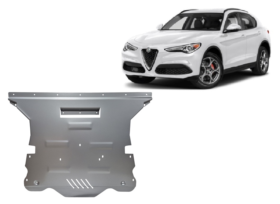 Alfa Romeo Stelvio (2016-2026) Engine, Gearbox Skid Plate - 3 mm Aluminum