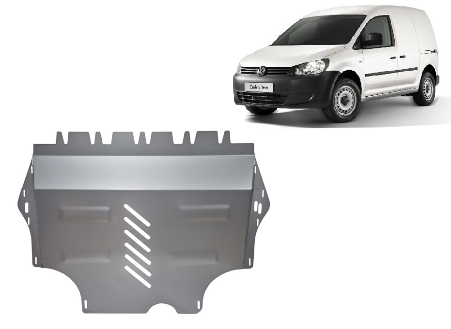 VW Caddy (2011-2026) Engine, Gearbox, Radiator Skid Plate - 3 mm Aluminum - SKU 5941986217066