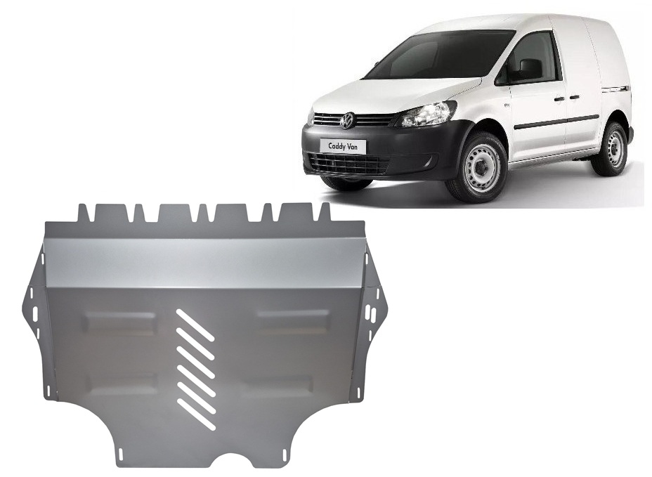 VW Caddy (2011-2026) Engine, Gearbox, Radiator Skid Plate - 3 mm Aluminum - SKU 5941986217073