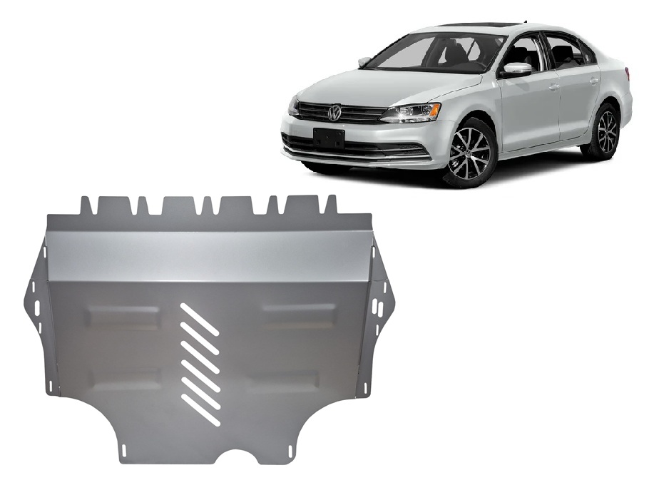Volkswagen Jetta (2011-2026) Engine, Gearbox, Radiator Skid Plate - 3 mm Aluminum