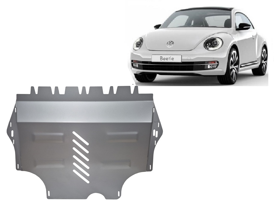Volkswagen New Beetle (2011-2026) Engine, Gearbox, Radiator Skid Plate - 3 mm Aluminum