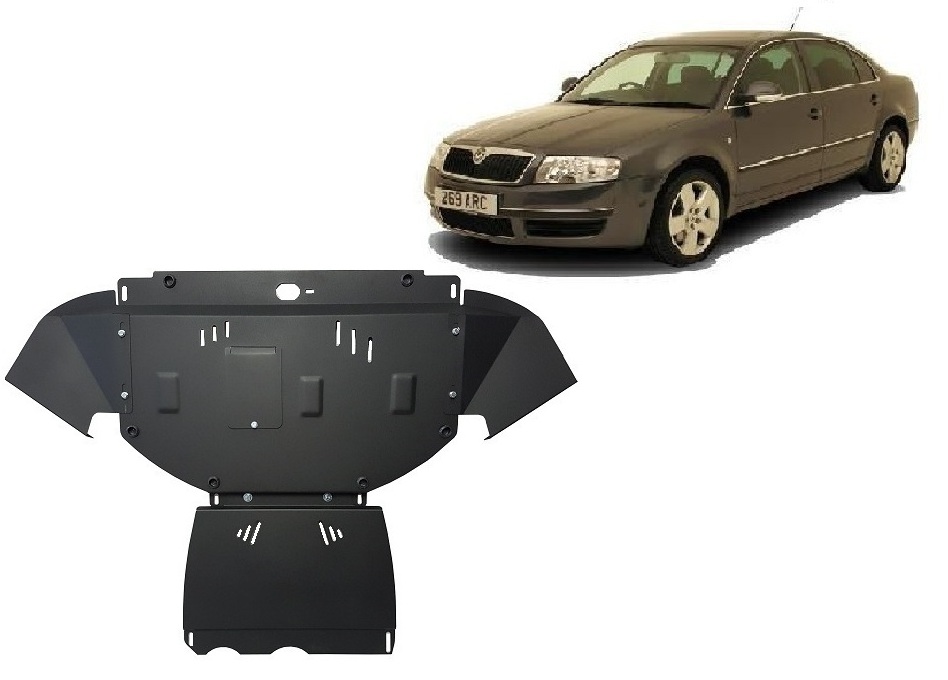 Skoda Superb (2000-2008) Engine, Front Bumper, Gearbox, Radiator Skid Plate - 2 mm Steel