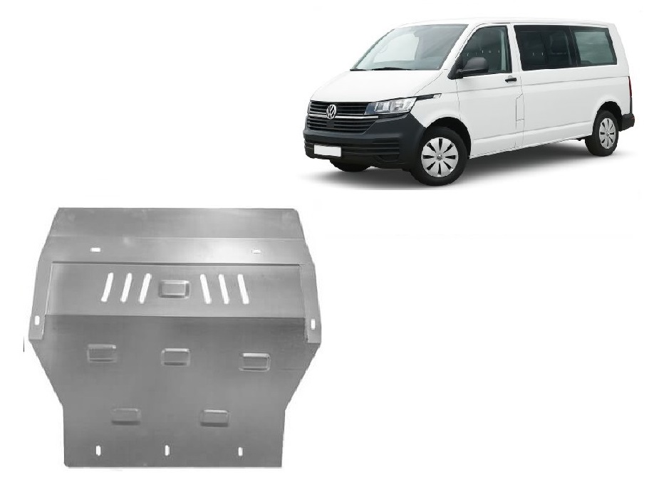 Volkswagen Transporter T6.1 Caravelle (2019-2022) Engine, Front Bumper, Gearbox, Radiator Skid Plate - 4 mm Aluminum