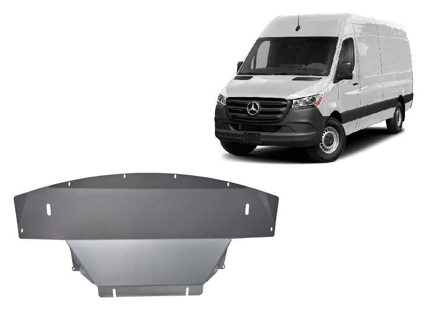 Mercedes Sprinter 907 4x4 (2024-2026) Engine, Front Bumper, Gearbox, Radiator Skid Plate - 3 mm Aluminum