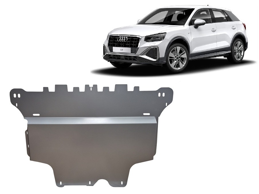 Audi Q2 2021–2026 3 mm aluminium engine front bumper and gearbox skid plate