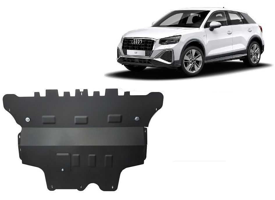Audi Q2 2021–2026 2 mm steel skid plate with oil sump opening