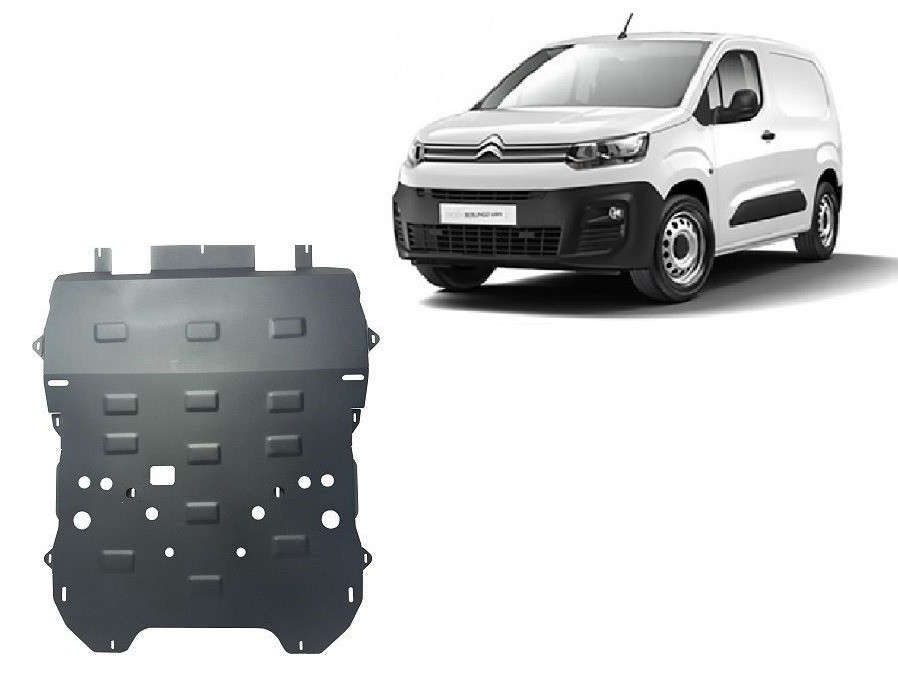 Citroen Berlingo (2018-2026) Engine, Front Bumper, Gearbox, Radiator Skid Plate – 2 mm Steel