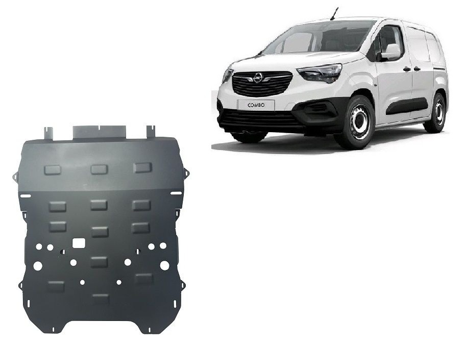 Vauxhall Combo C 2018–2026 2 mm steel skid plate underbody protection
