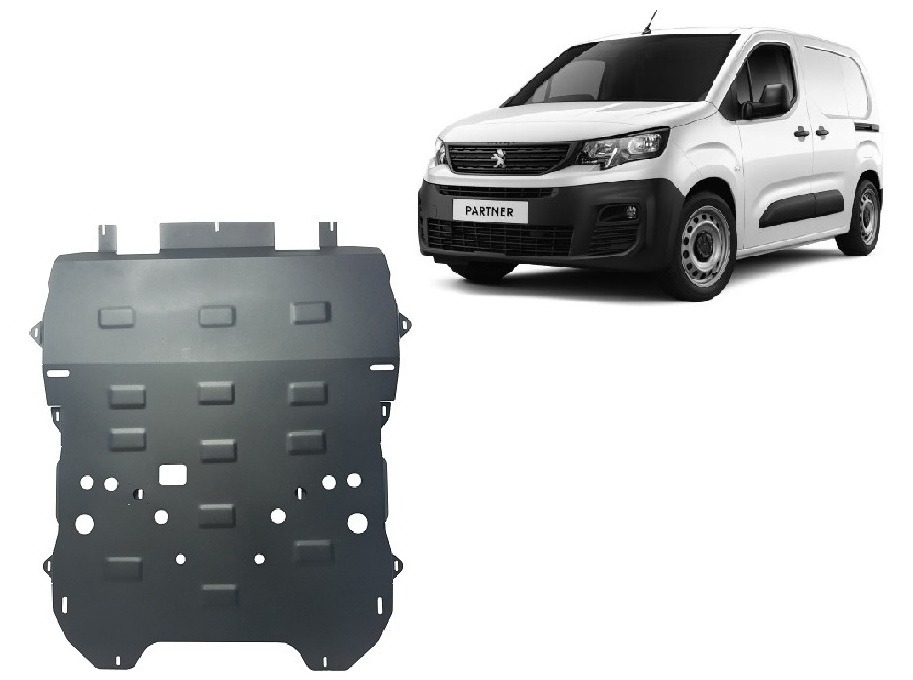 Peugeot Partner (2018-2026) Engine, Front Bumper, Gearbox, Radiator Skid Plate – 2 mm Steel