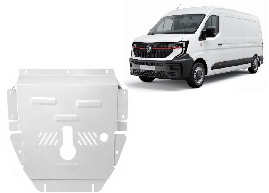 Renault Master 2024–2026 3 mm aluminium engine gearbox and radiator skid plate