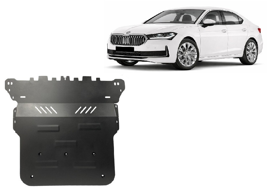 Skoda Superb 4 2024–2026 electric power steering engine gearbox radiator skid plate
