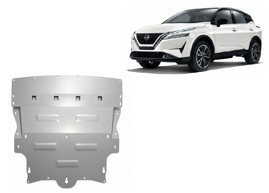 Nissan Qashqai J12 2021–2026 engine front bumper gearbox radiator skid plate