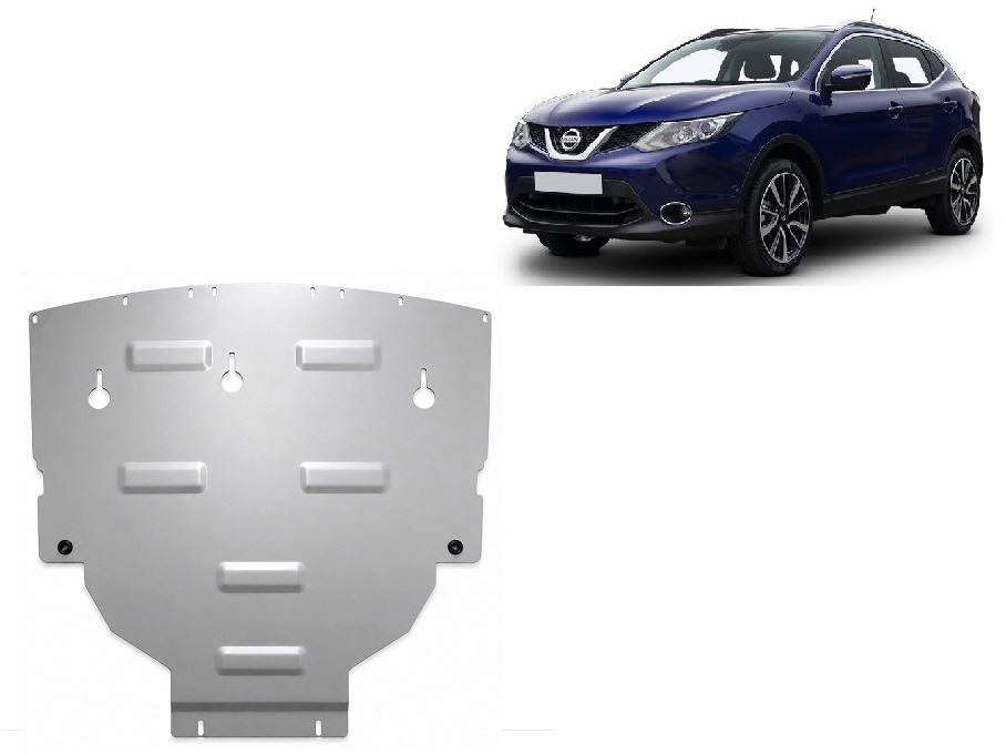 Nissan Qashqai J11 2013–2021 engine gearbox radiator skid plate