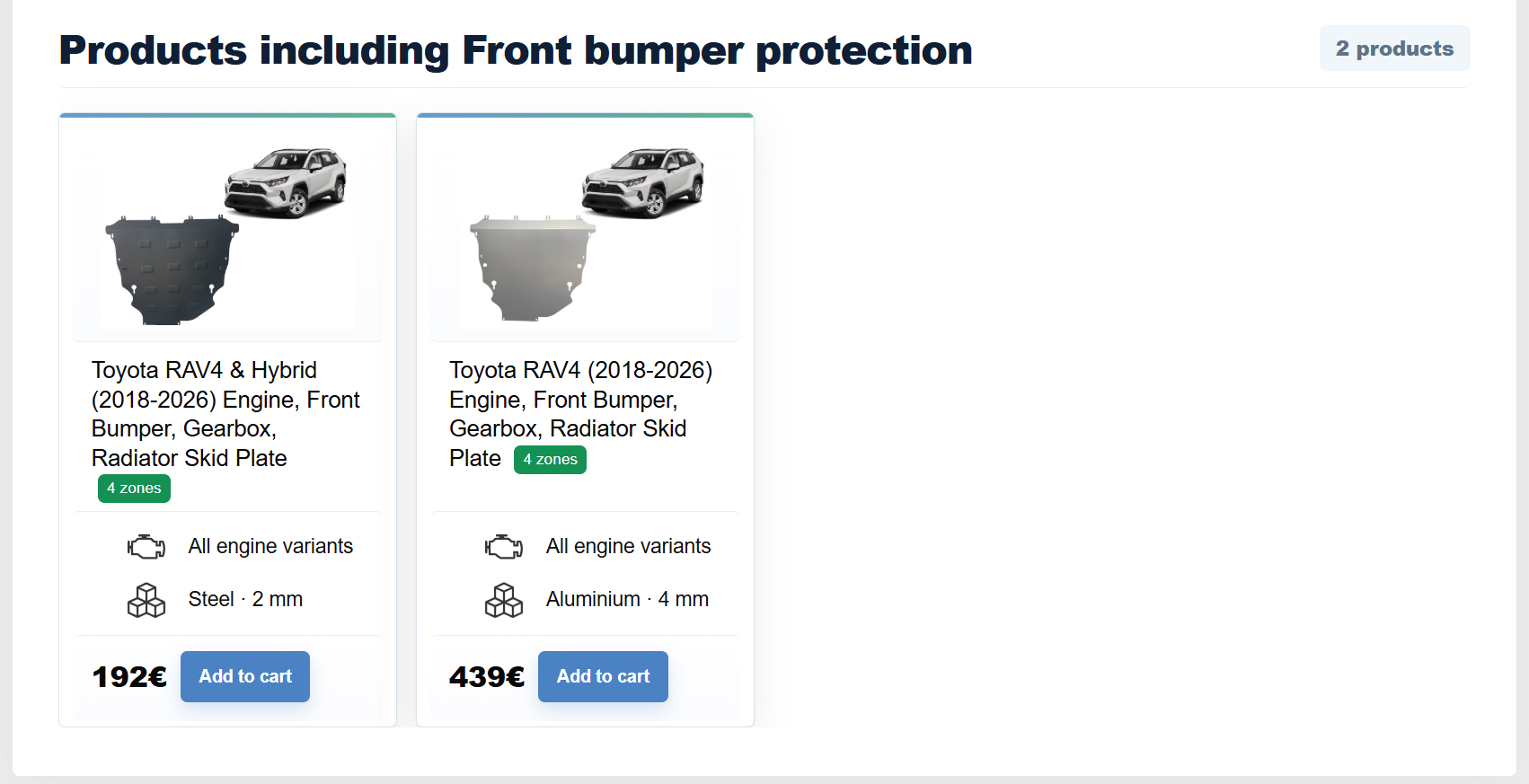 Compatible skid plates found by GuardPass