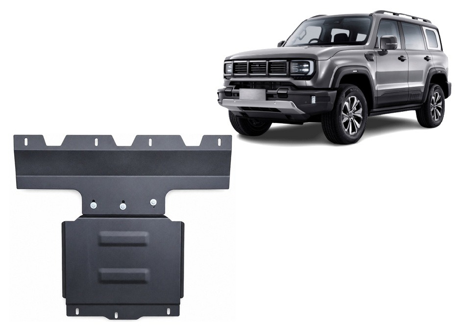 2.5 mm steel engine, front bumper and radiator skid plate for Baic Beijing BJ40 2023–2026