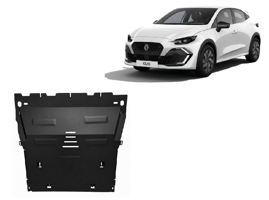 Renault Clio 6 2025-2026 engine gearbox radiator skid plate set - 2 mm steel