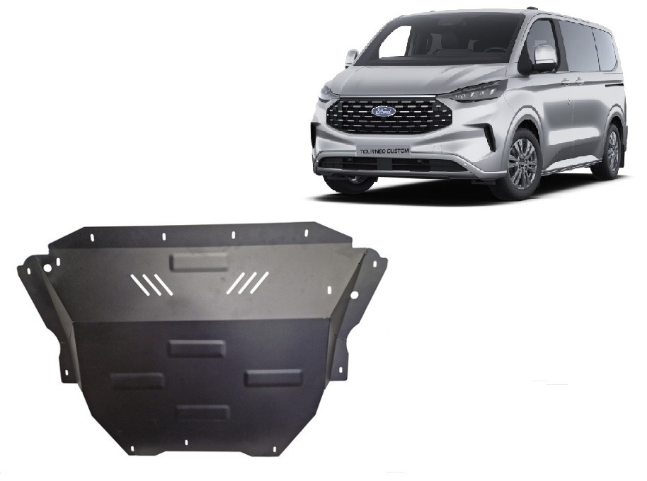 Ford Tourneo Custom PHEV 2023–2026 steel engine gearbox and radiator skid plate