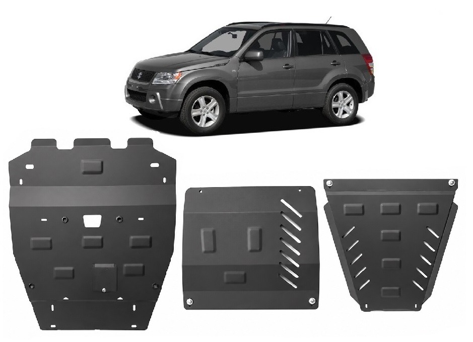 Suzuki Grand Vitara 2005-2019 complete underbody skid plate set - 2.5 mm steel