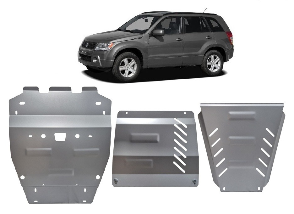 Suzuki Grand Vitara (2005-2019) Engine, Gearbox, Radiator, Transfer Case Skid Plate - 3 mm Aluminum