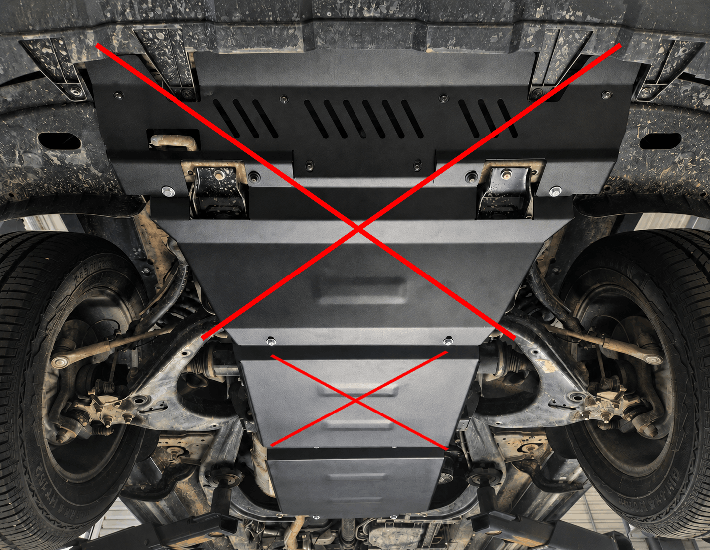Maxus T60 MAX transfer case skid plate installed
