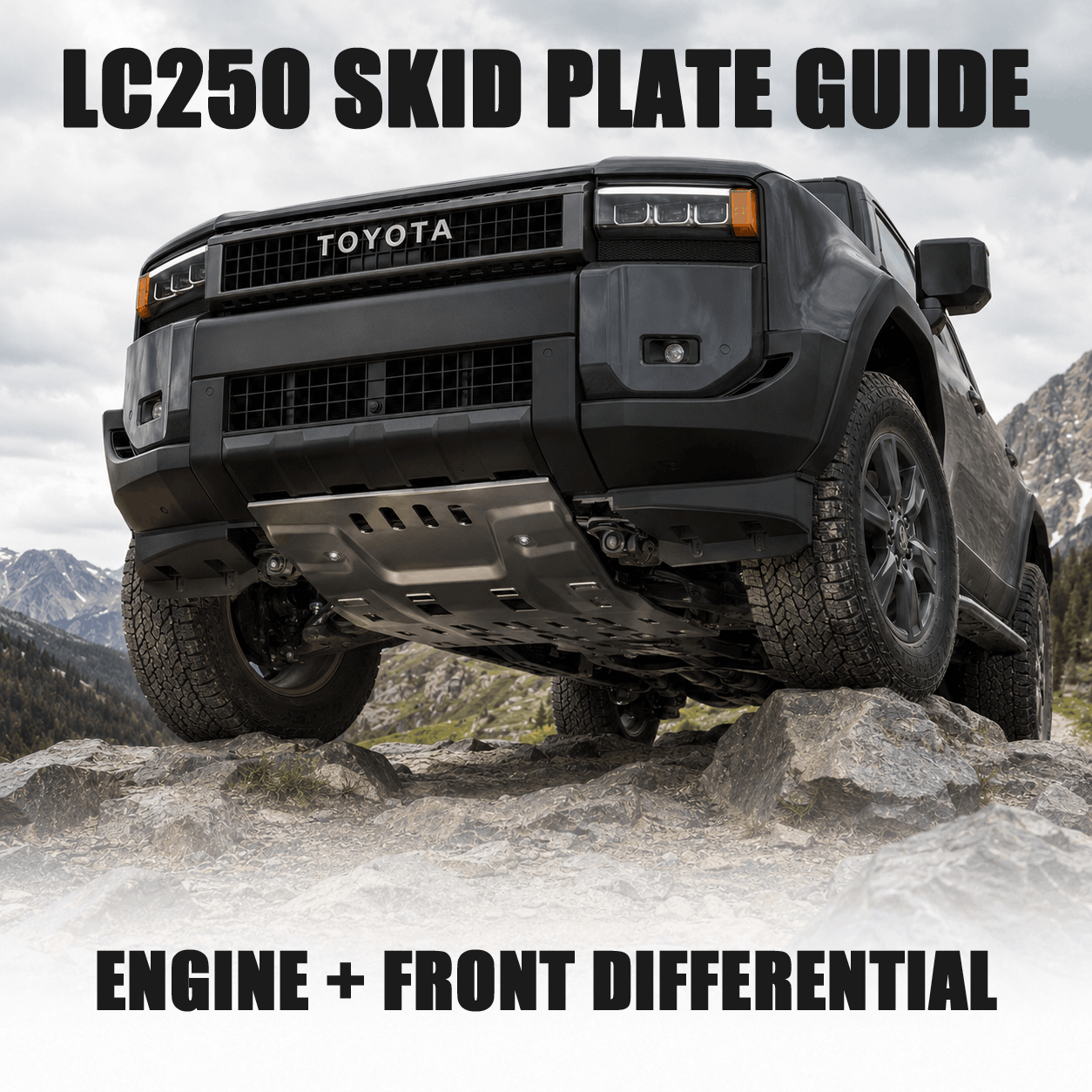 Toyota Land Cruiser 250 engine and front differential skid plate protection