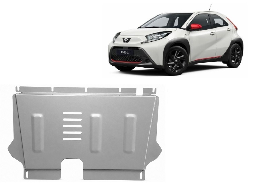 2 mm aluminium engine and gearbox skid plate for Toyota Aygo X (2022–2026)