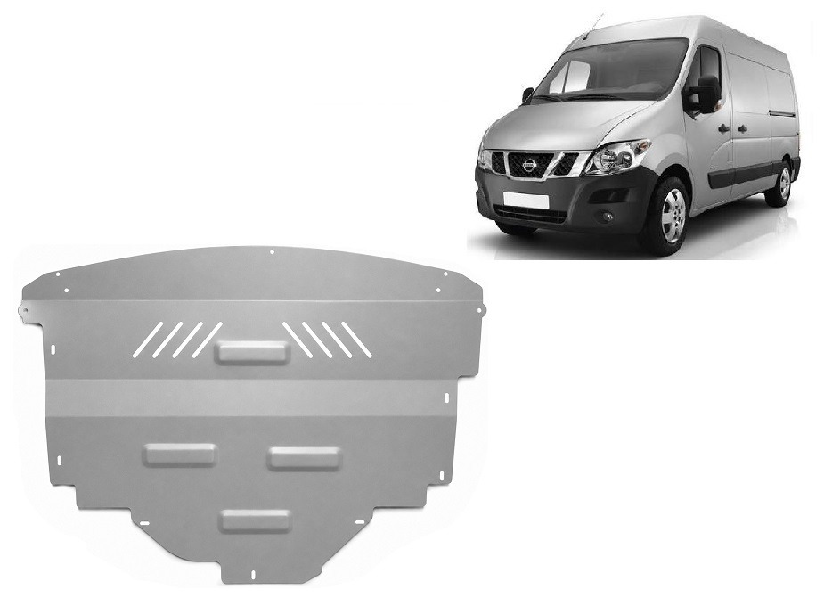 3 mm aluminium engine, gearbox and radiator skid plate for Nissan Interstar (2010–2022)
