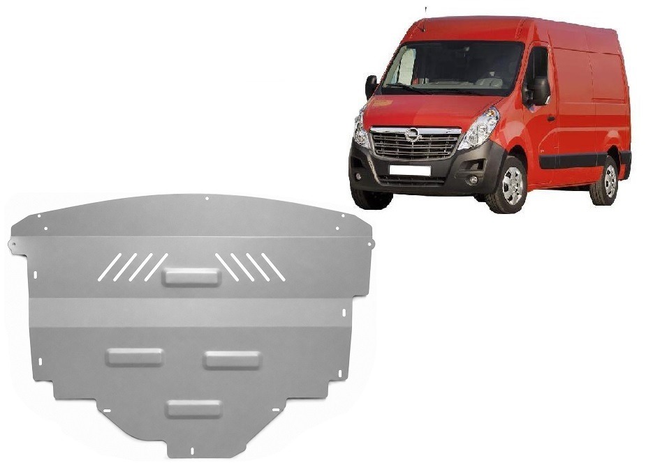 3 mm aluminium engine, gearbox and radiator skid plate for Opel Movano (2010–2021)