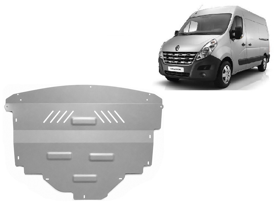 3 mm aluminium engine, gearbox and radiator skid plate for Renault Master (2010–2024)