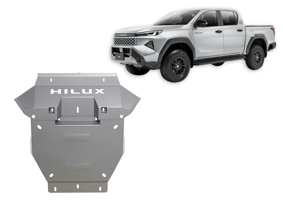 Toyota Hilux 2026 engine and radiator skid plate in 4 mm aluminium