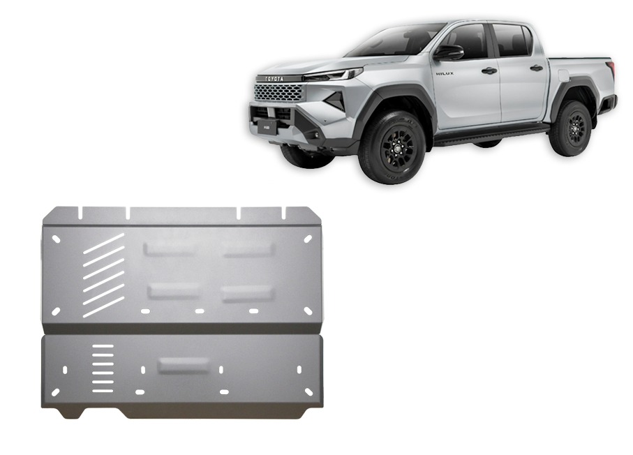 Toyota Hilux 2026 underbody skid plate in 4 mm aluminium