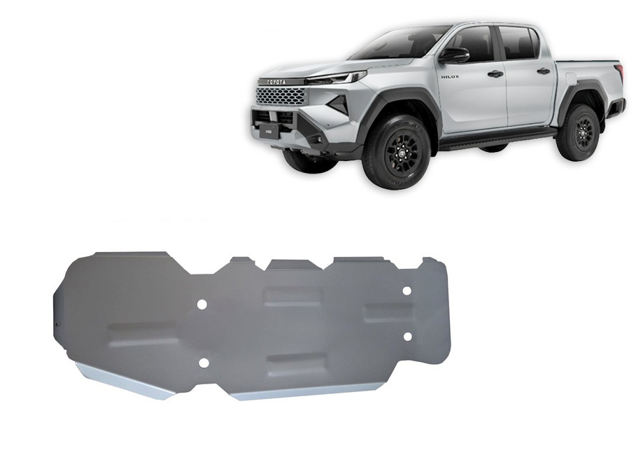 Toyota Hilux 2026 fuel tank skid plate in 3 mm aluminium