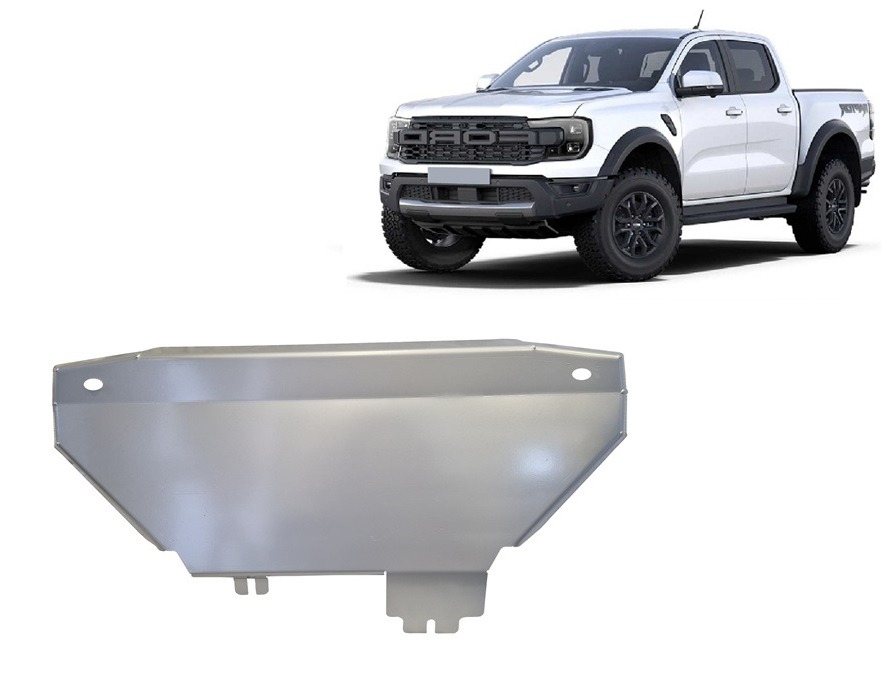 Ford Ranger Raptor 2023-2026 radiator skid plate in 3 mm aluminium